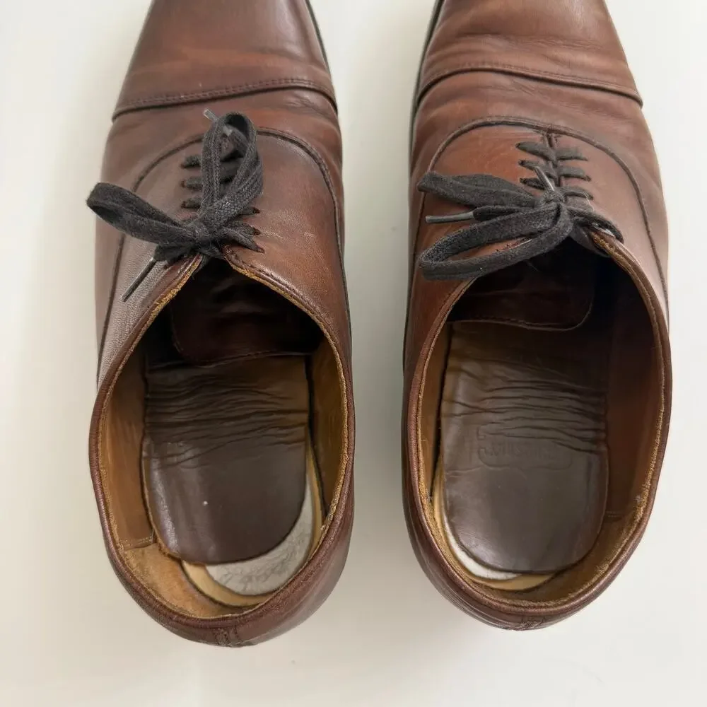 Thursday Boot Co. Executive Cap Toe Oxford Dress Shoes Brown Leather Mens Sz 8.5